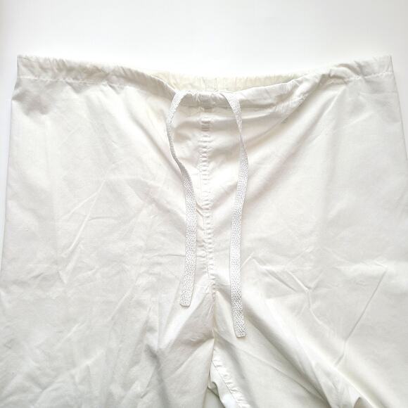 Work N Gear Unisex Scrub Pants Size Medium White Drawstring 2 Available - Picture 2 of 5